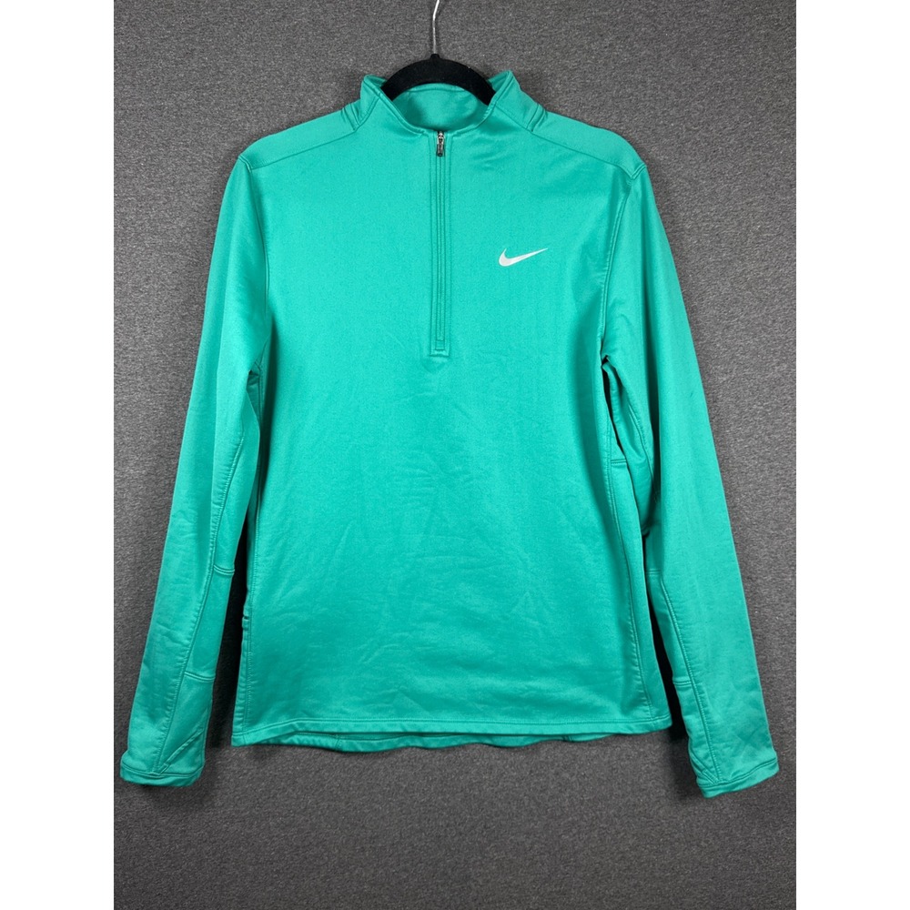 Nike Running Dri-FIT Quarter Zip Pullover Teal Green Women Medium sport hiking